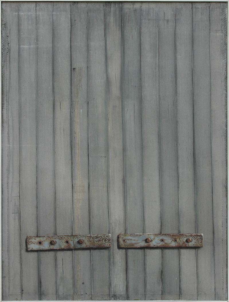 Stefan Kraft; Hausflur VII, 1985; Kohle, Öl und Gouache auf Leinwand, 135 x 102 cm; © Stefan Kraft / VG Bild-Kunst, Bonn