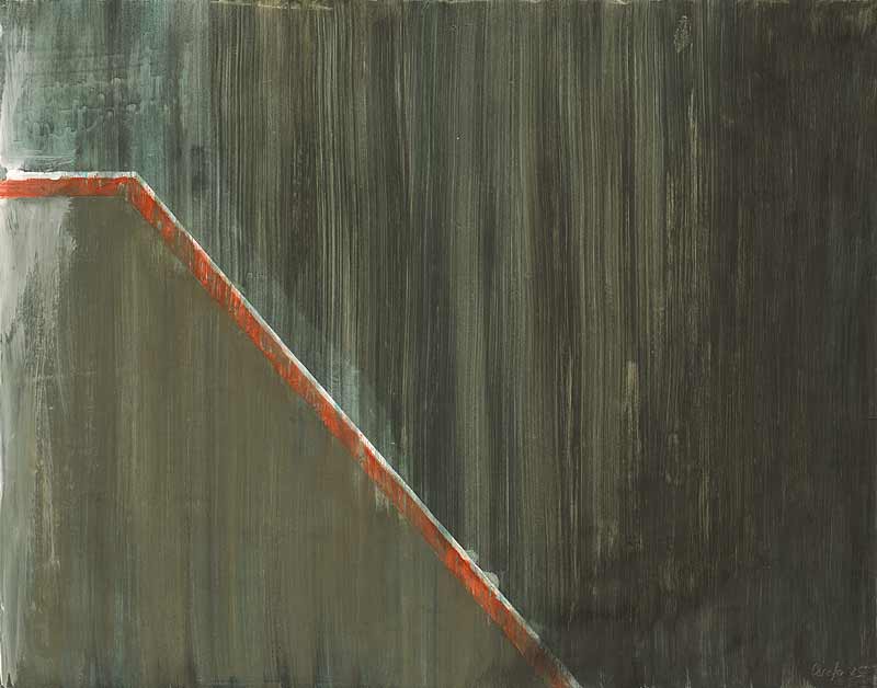 Stefan Kraft; Studie zu Hausflur VIII, 1985; Gouache und Tempera auf Papier, 40,3 × 51,2 cm (Blattformat); &copy; Stefan Kraft / VG Bild-Kunst, Bonn