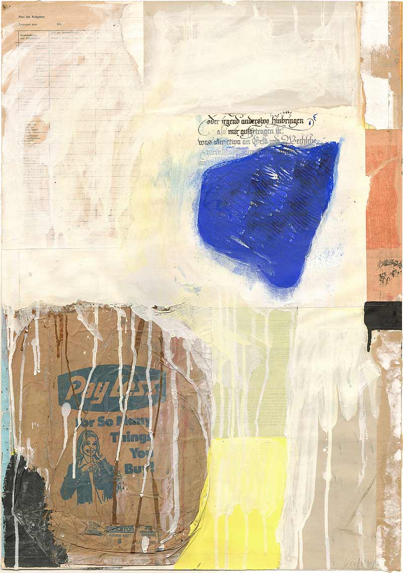 Stefan Kraft; Reservoir (N.Y.C. III), 1991/2012; Collage, Dispersionsfarbe und Acryl auf Papier, ca. 70 × 50 cm; &copy; Stefan Kraft / VG Bild-Kunst, Bonn