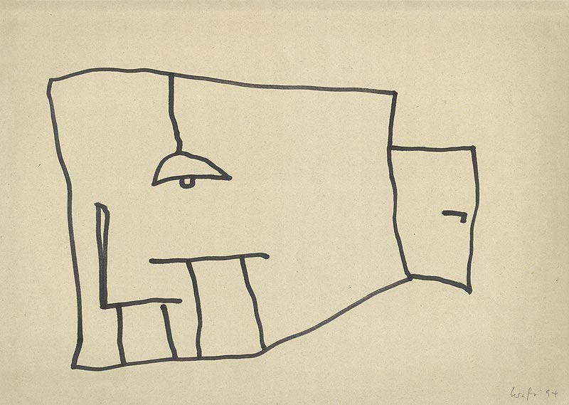Stefan Kraft; ohne Titel, 1994; Filzstift auf Papier, 21 × 29,7 cm; &copy; Stefan Kraft / VG Bild-Kunst, Bonn