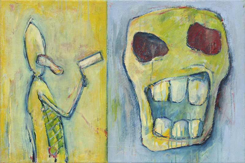 Stefan Kraft; Geisterverarschung, 1997; Öl auf Leinwand, 40 × 60 cm; © Stefan Kraft / VG Bild-Kunst, Bonn