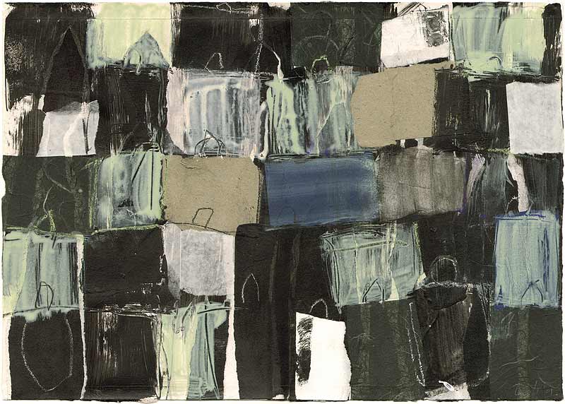 Stefan Kraft; Gepäck IV, 2001; Collage, Acryl und Pastell auf Papier, 29,9 × 42,1 cm; &copy; Stefan Kraft / VG Bild-Kunst, Bonn