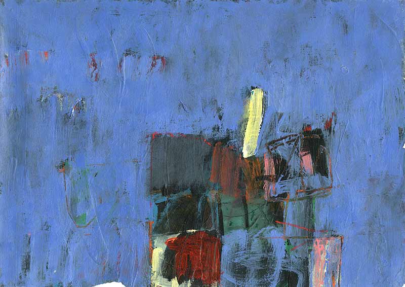 Stefan Kraft; Reisender (Gepäck XXVII), 2002; Collage, Acryl, Öl, Pastell und Aquarellstift auf Papier, 30,1 × 42,5 cm; &copy; Stefan Kraft / VG Bild-Kunst, Bonn