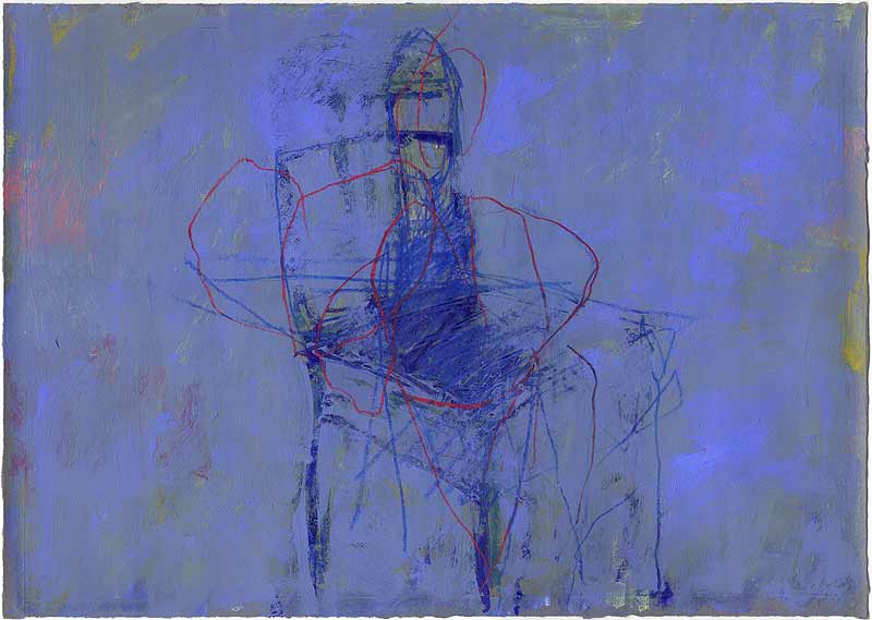 Stefan Kraft; Der große Stuhl, 2001/03; Acryl, Aquarellstift und Pastell auf Papier, 29,9 × 42,1 cm; &copy; Stefan Kraft / VG Bild-Kunst, Bonn