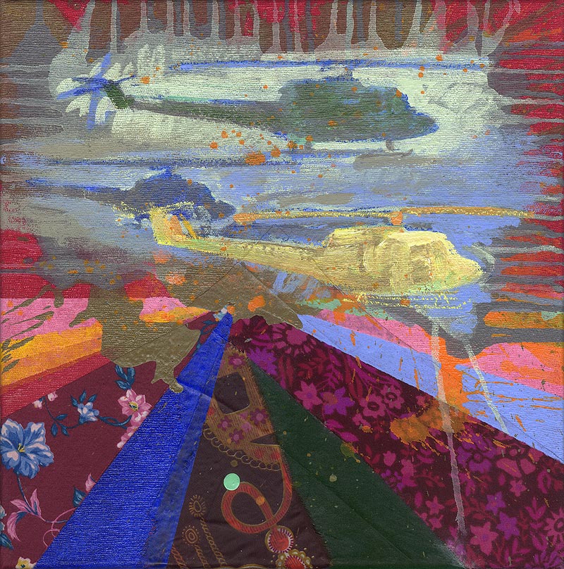 Stefan Kraft; 1968 (2), 2006; Collage, Acryl und Pastell auf Stoff auf Leinwand, 40 × 40 cm; &copy; Stefan Kraft / VG Bild-Kunst, Bonn