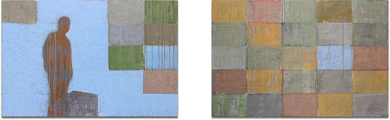 Stefan Kraft; Gepäck, 2017; Collage und Acryl auf Leinwand, 2 Teile je 80 × 120 cm; &copy; Stefan Kraft / VG Bild-Kunst, Bonn