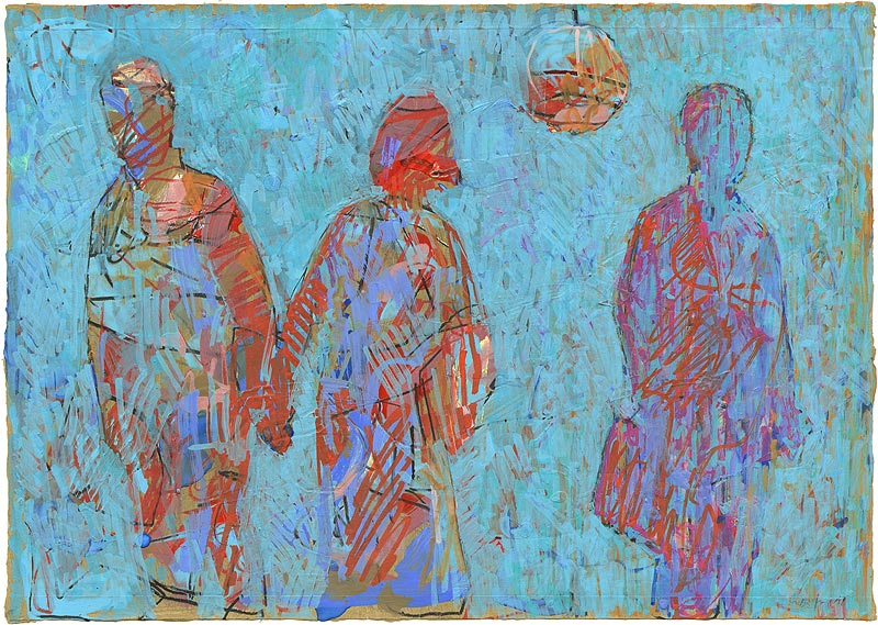 Stefan Kraft; Gepäck LVIII,  2003/18; Acryl, Aquarellstift und Polychromos auf Papier, 30 x 42,4 cm; © Stefan Kraft / VG Bild-Kunst, Bonn