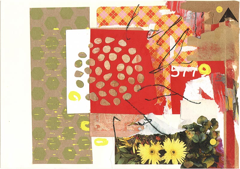 Stefan Kraft; Happy New Year (Rosch ha-Schana), 2018; mit Stephanie Krumbholz; Collage, Acryl und Aquarellstift auf Papier (angefangen von S. Krumbholz, fertiggestellt von S. Kraft), 21,1 × 29,8 cm; © Stefan Kraft / Stephanie Krumbholz / VG Bild-Kunst, Bonn