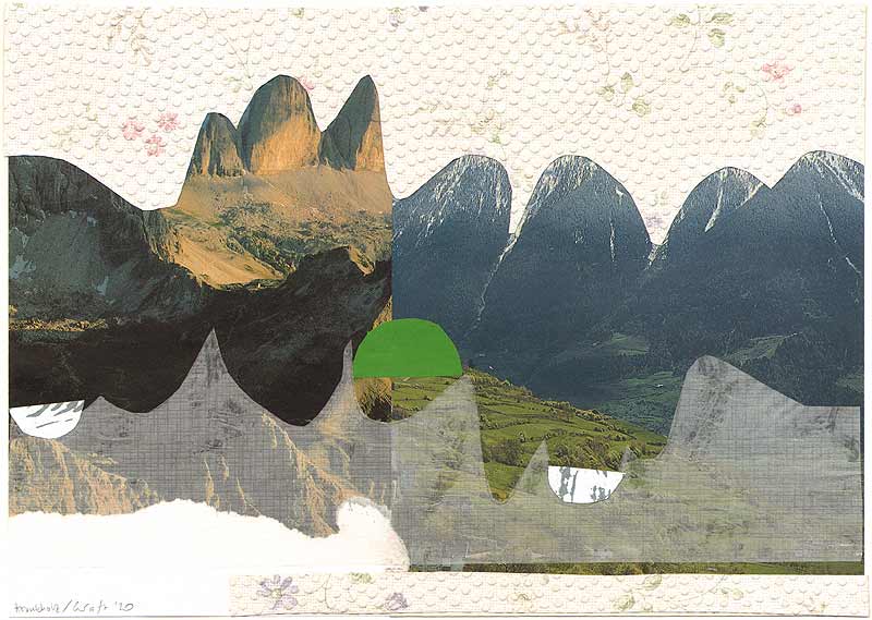 Stefan Kraft; Räuberinnen, 2020; mit Stephanie Krumbholz; Collage (angefangen von S. Kraft, fertiggestellt von S. Krumbholz), 21,4 × 30 cm; © Stephanie Krumbholz / Stefan Kraft / VG Bild-Kunst, Bonn