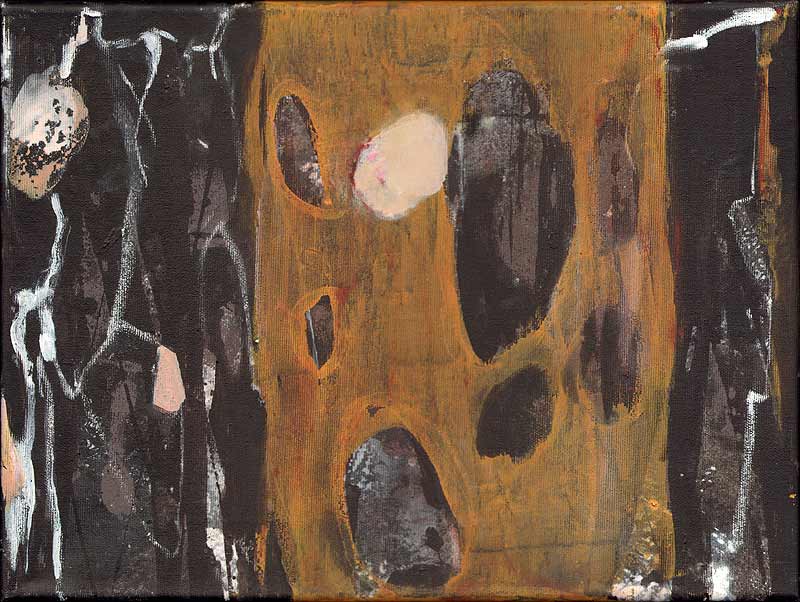 Stefan Kraft; SE 3, 2024; mit Erdmute Blach; Acryl auf Leinwand (angefangen von S. Kraft, fertiggestellt von E. Blach), 30 × 40 cm; © Erdmute Blach / Stefan Kraft / VG Bild-Kunst, Bonn