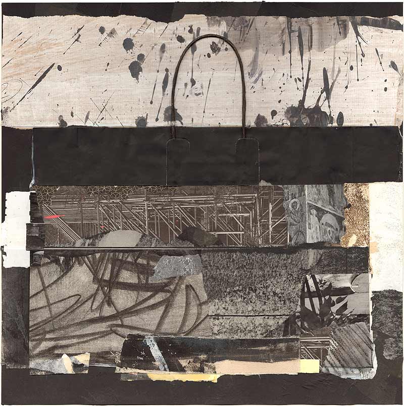 Stefan Kraft; ohne Titel (Tasche '25/II), 2025; Mischtechnik auf Papier, ca. 44 × 44 cm; © Stefan Kraft / VG Bild-Kunst, Bonn